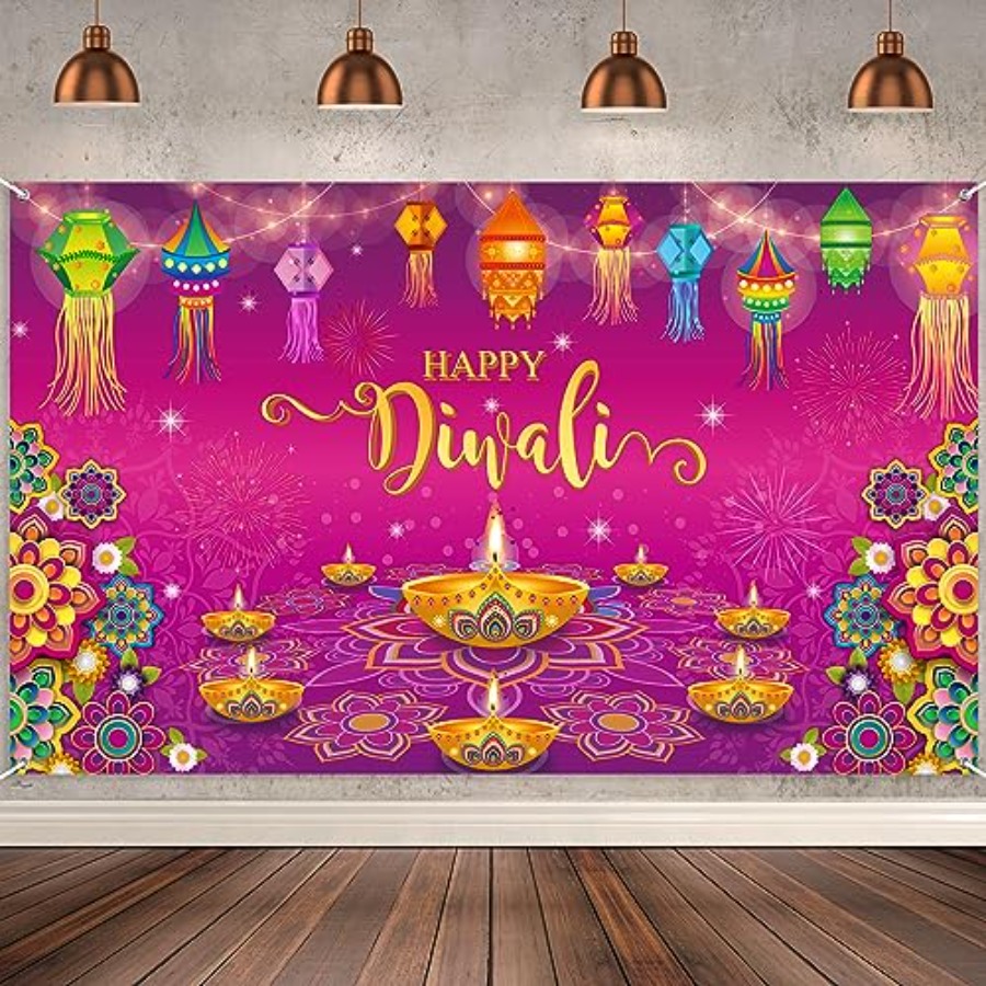 Lighting Decor Photos - Happy Diwali Backdrop Banner Decorations for