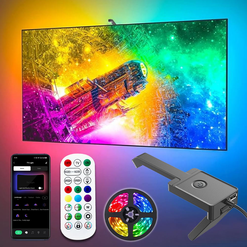 Foyer Lighting Wall Decor - Wiscolor RGBIC LED TV Backlight Strip
