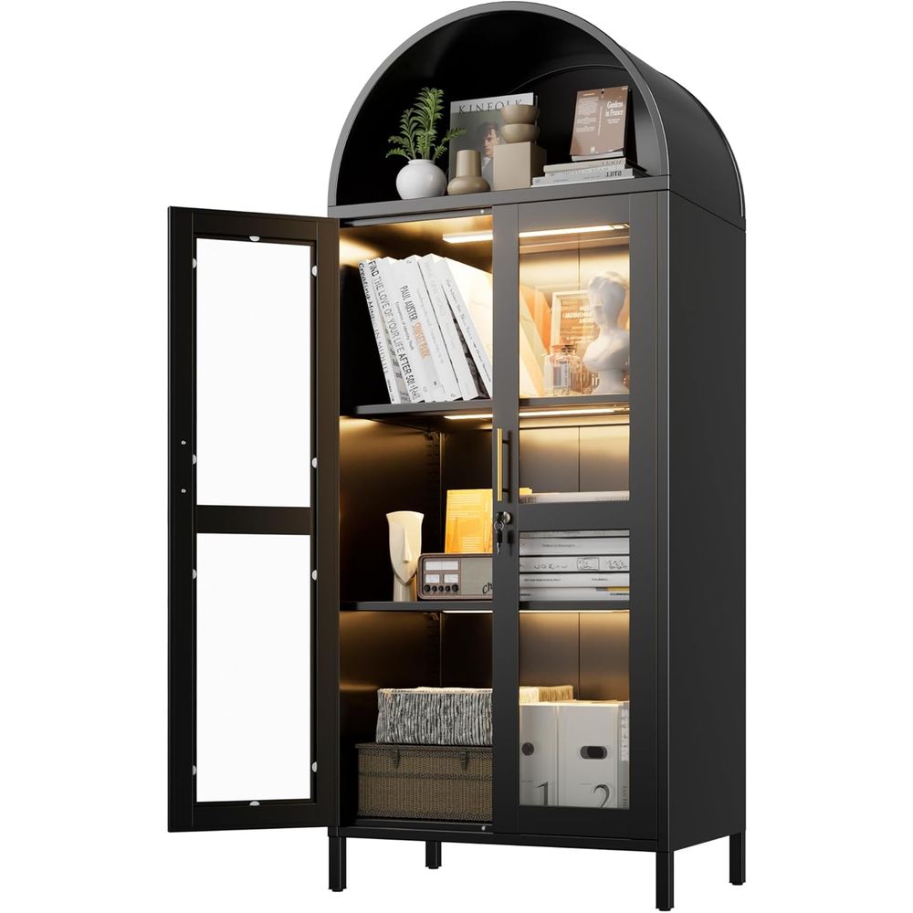 Lighting & Home Decor Studio - Arched Glass Display Cabinet with 3