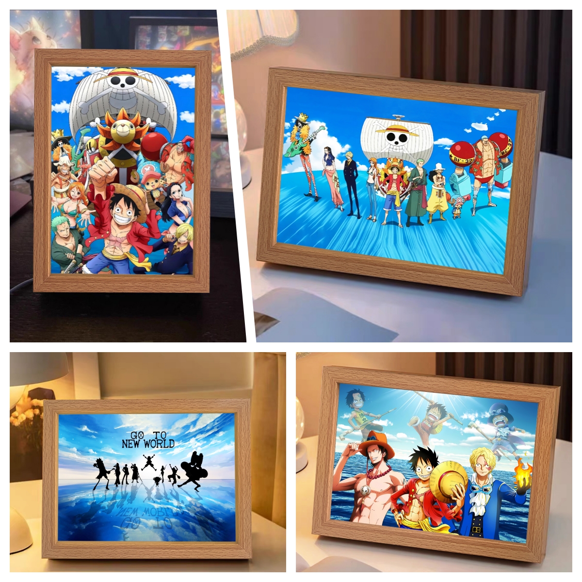 Led Moon Lamp - Anime character Luffy LED light frame