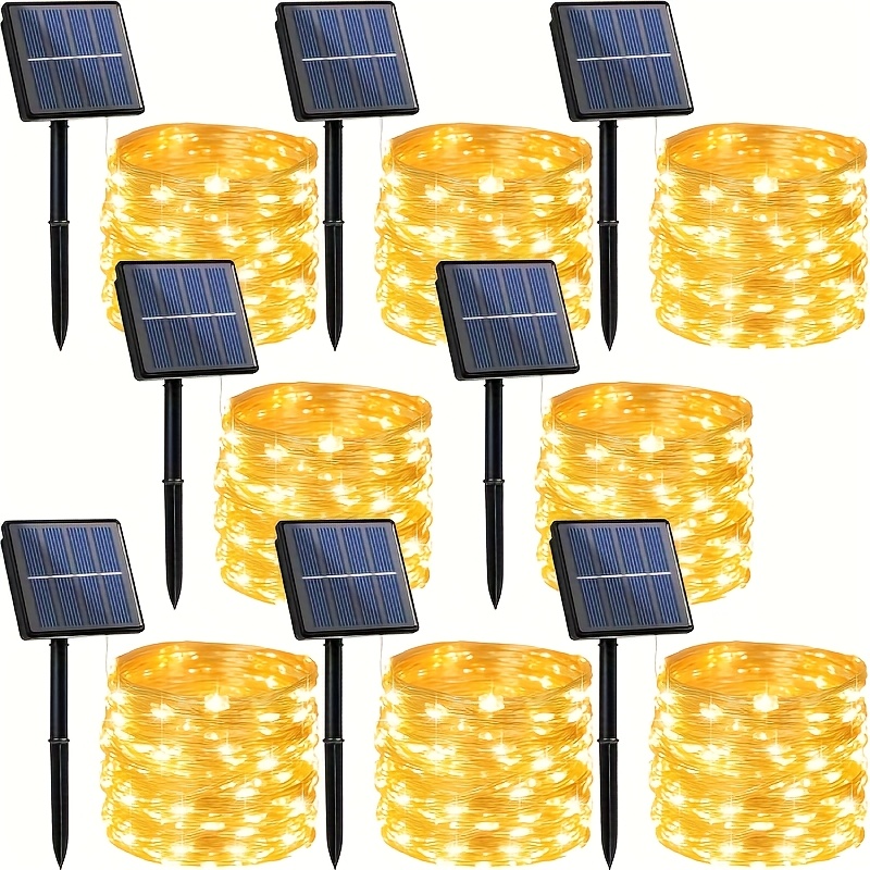 Lighting Tree Decor - 8/9-Pack Solar-Powered Outdoor String Lights –