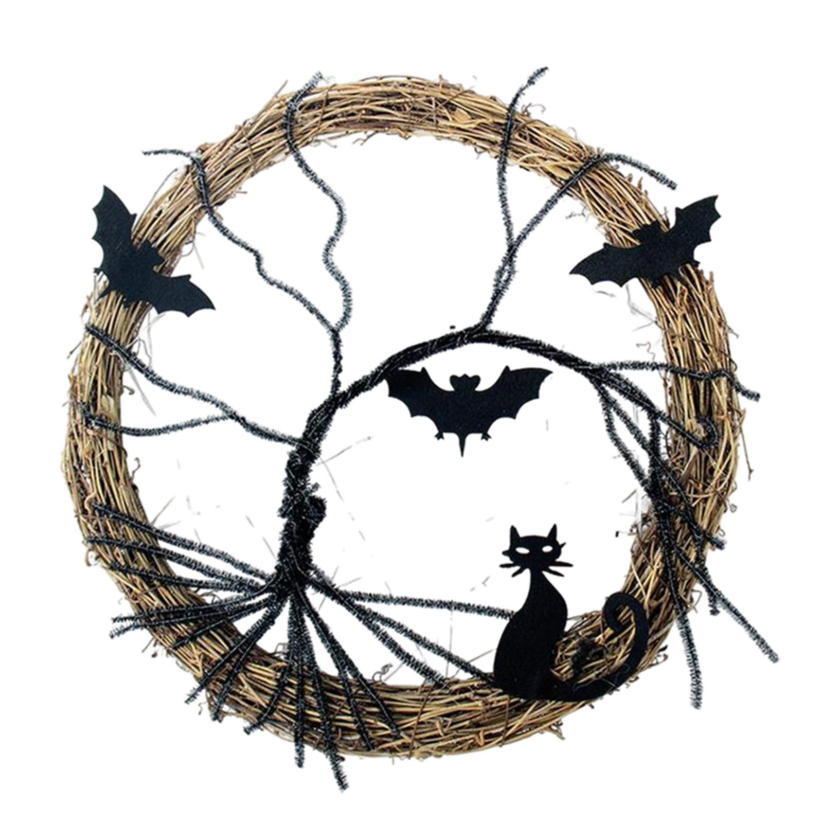 Lighting Decor Photos - Halloween Wreath Lighted Wreath Porch Wreath