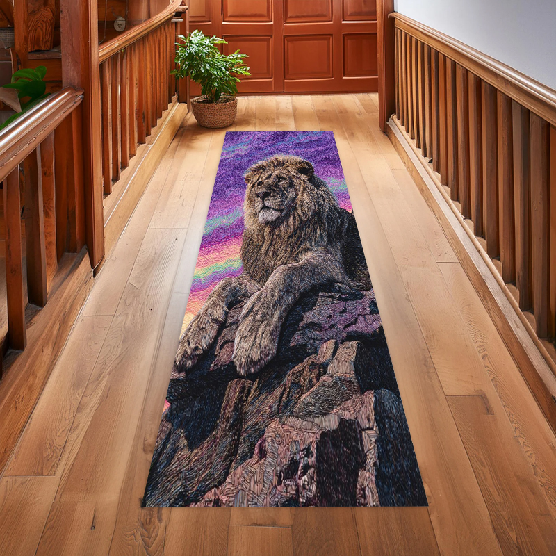 Home Decor Lighting Wholesale - Lion Print Runner Rug Realistic Animal
