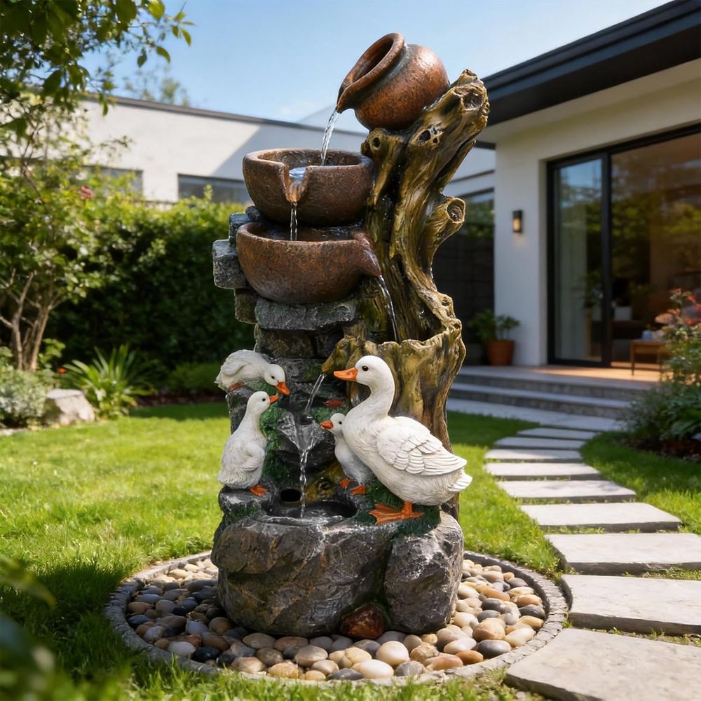 Lighting Tree Decor - 6-Tier Cascading Tree Trunk Fountain with