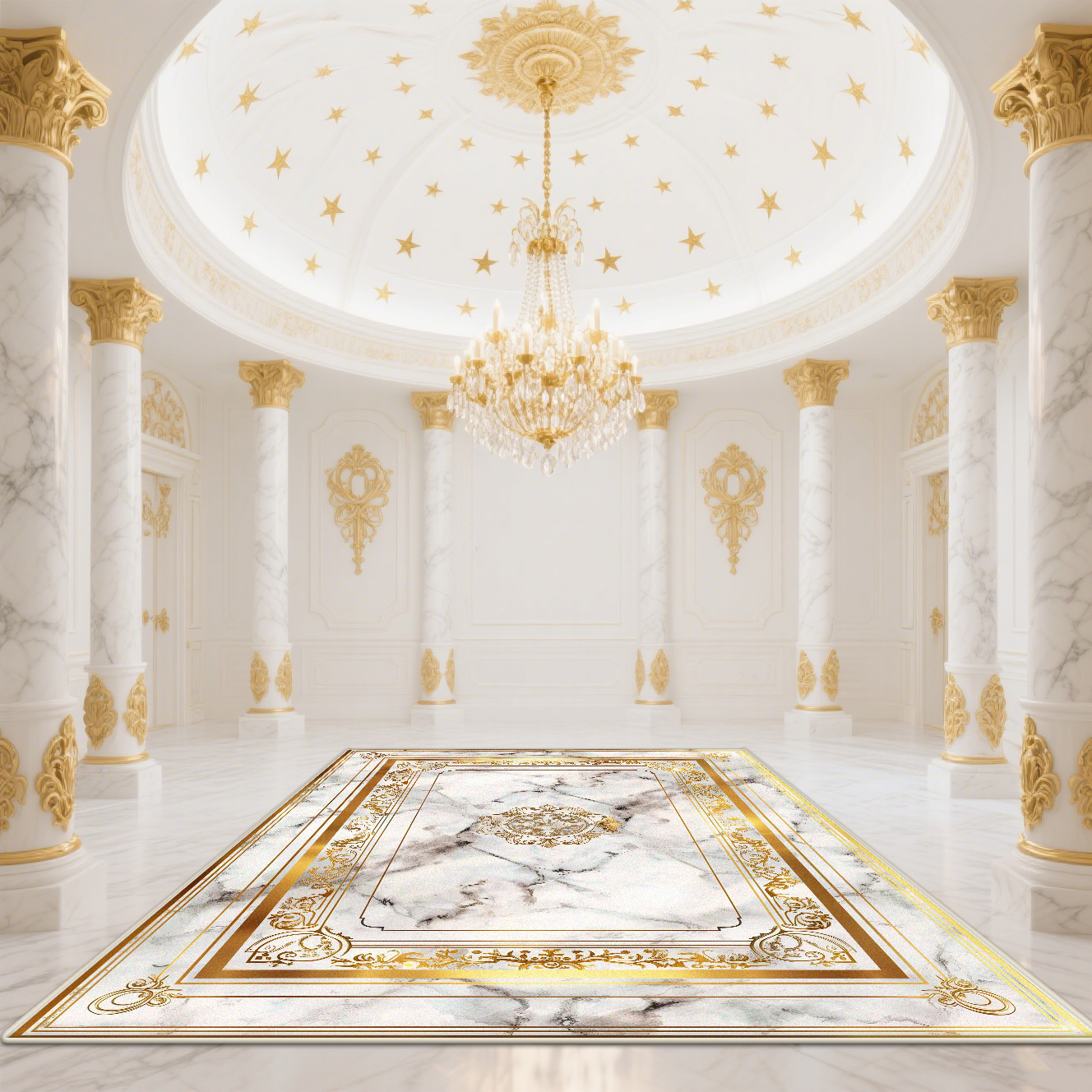 Home Decor Lighting Wholesale - Modern White Gold Marble Pattern CARPET