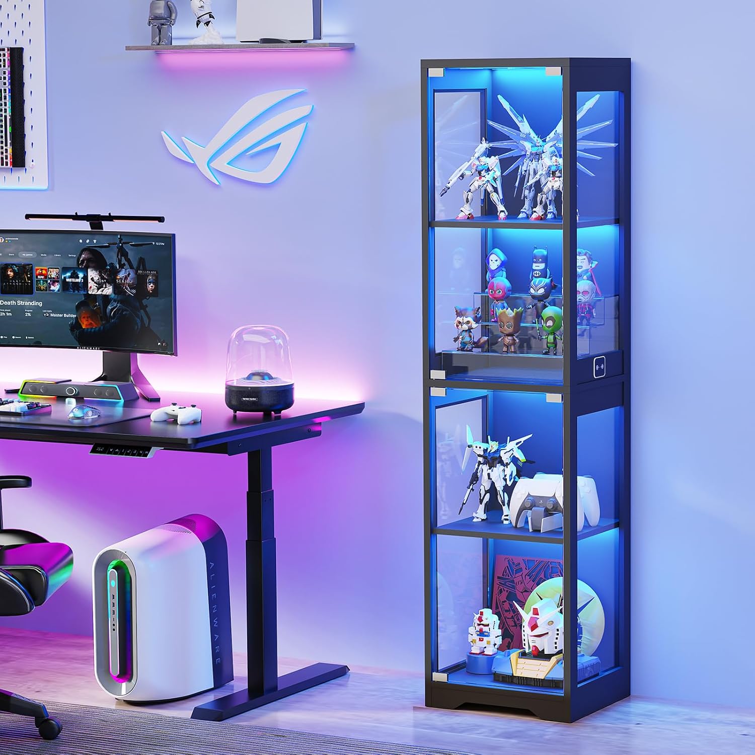 Glass Display Cabinet with 3 C - Lighting & Home Decor Studio avis et prix