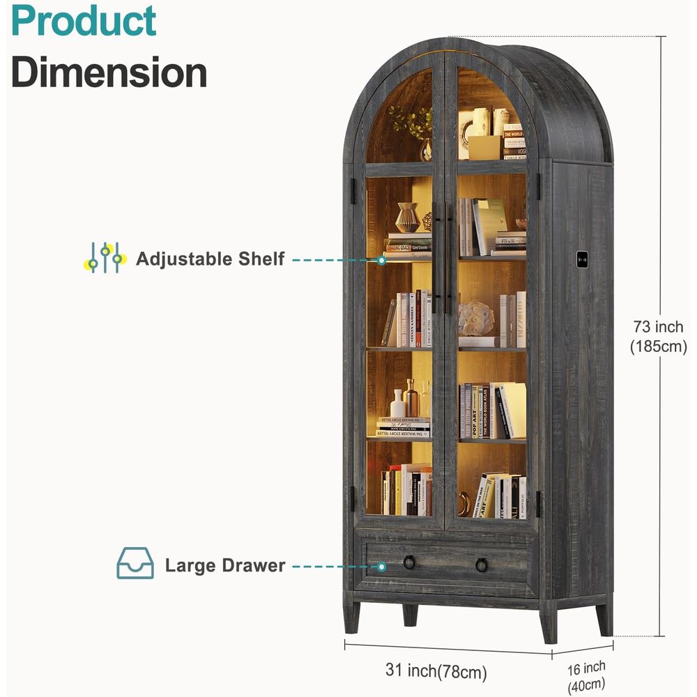 73 Arched Glass Display Cabine - Lighting & Home Decor Studio avis et prix