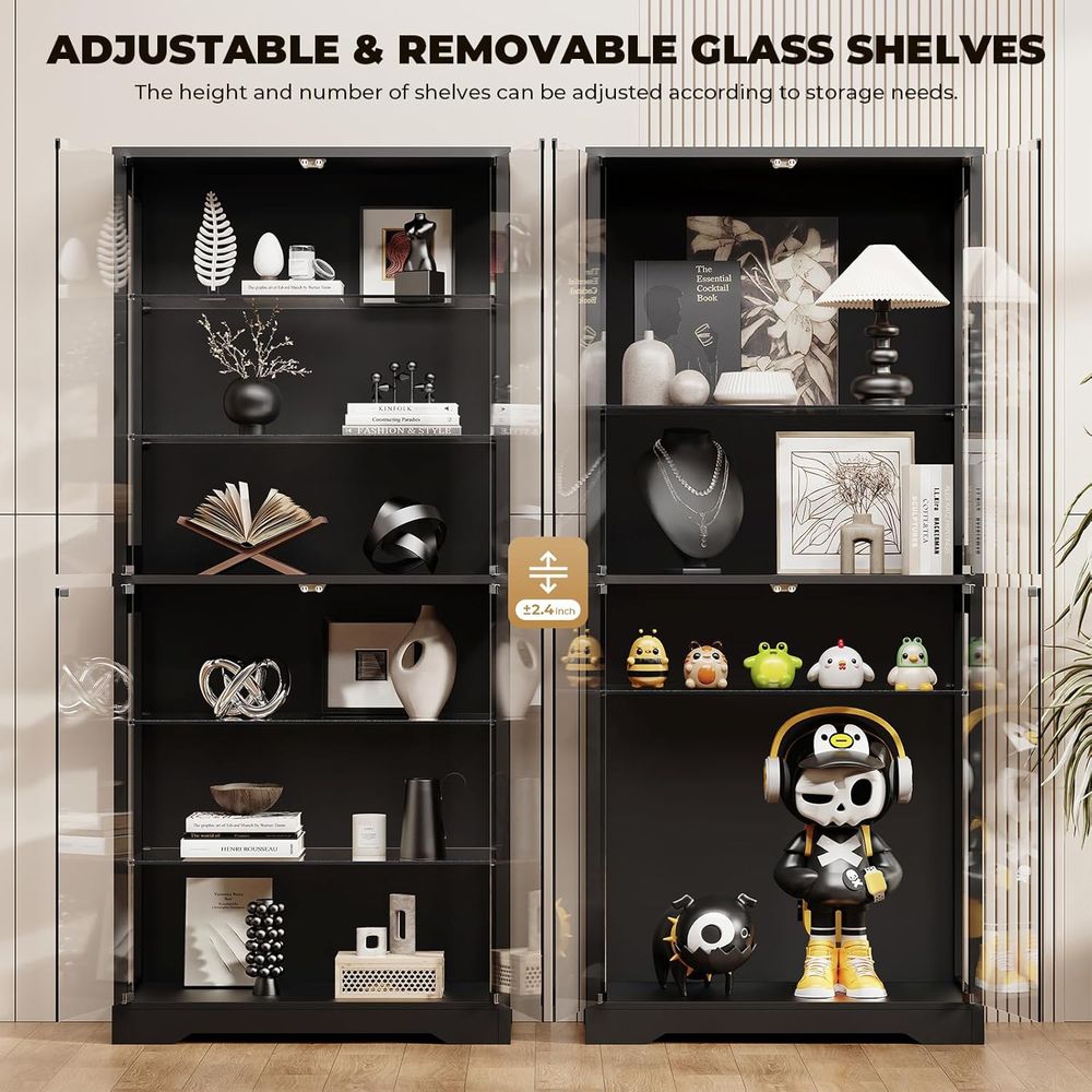 6-Tier 71 Glass Door Curio Cab - Lighting & Home Decor Studio avis et prix