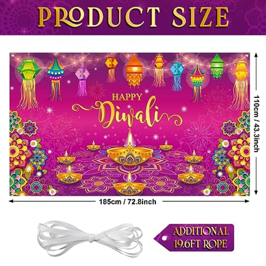 Happy Diwali Backdrop Banner D - Lighting Decor Photos avis et prix