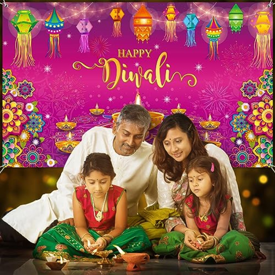 Happy Diwali Backdrop Banner D - Lighting Decor Photos avis et prix