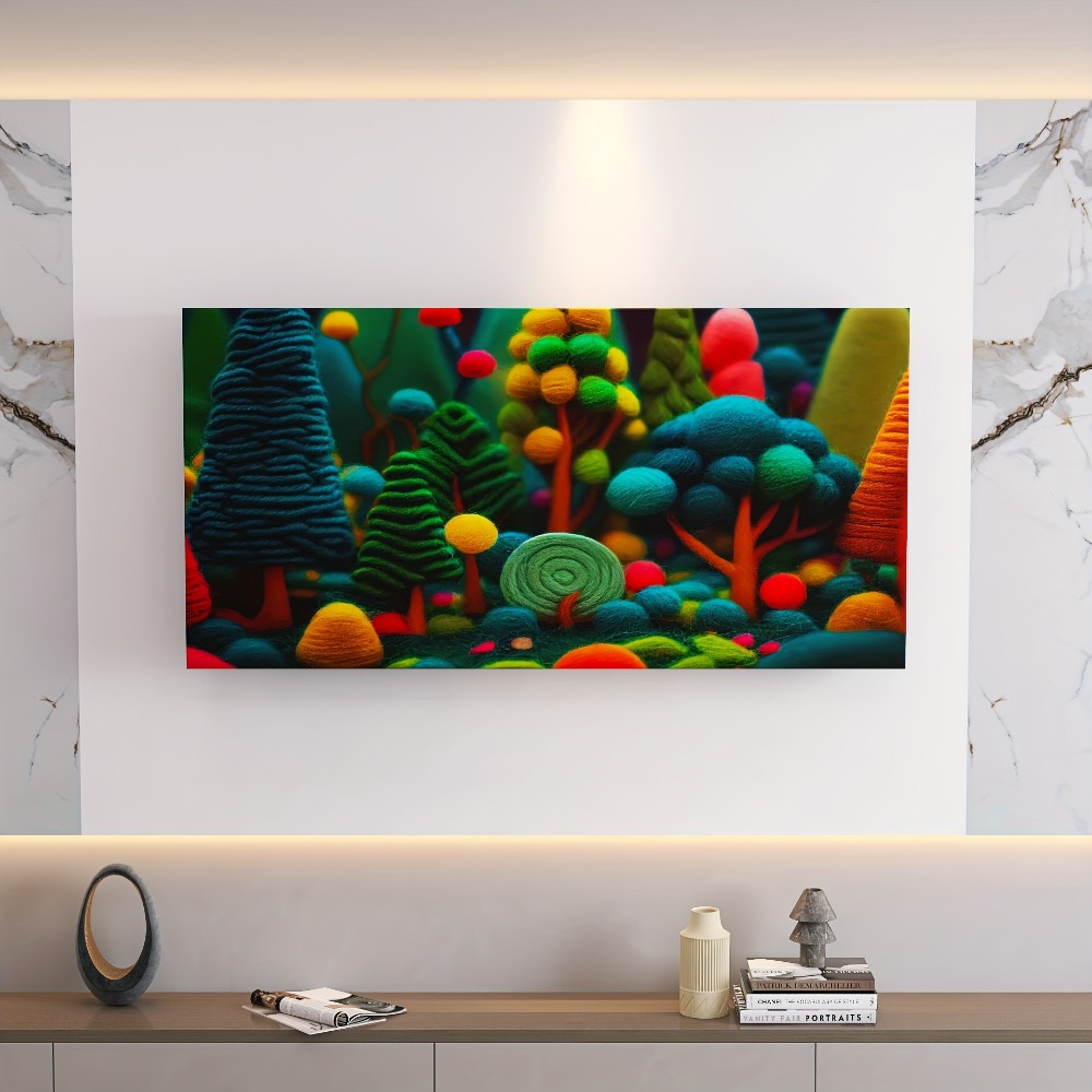 An abstract green tree canvas  - Lighting Tree Decor avis et prix
