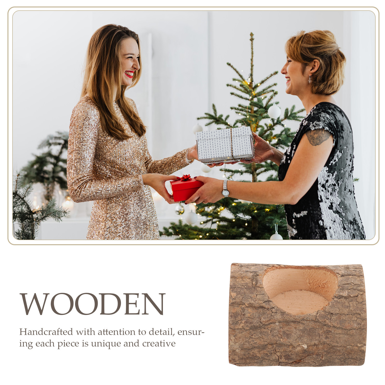 2Pcs Tree Bark Wood Holder Sol - Lighting Tree Decor avis et prix
