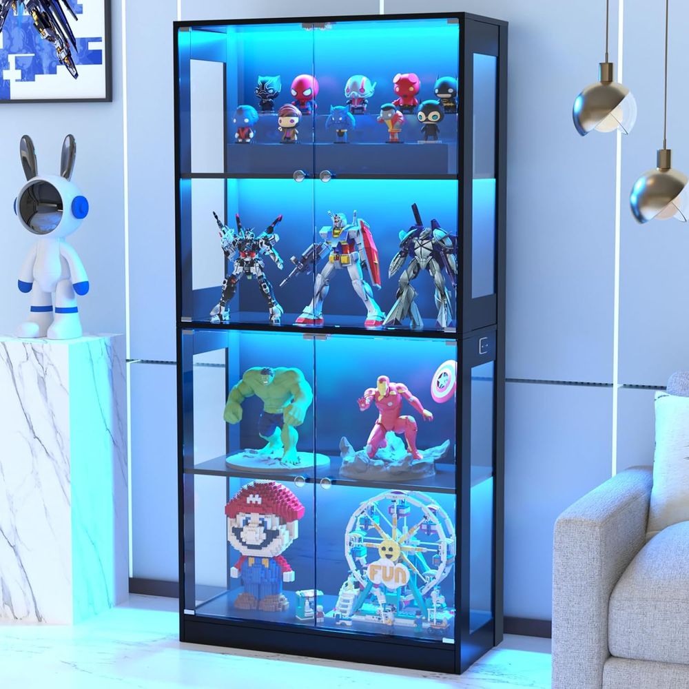 65 Glass Door Display Cabinet, - Lighting & Home Decor Studio avis et prix