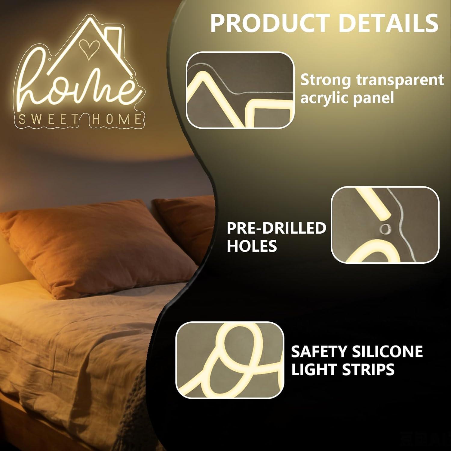 Sweet Home Neon Sign USB Dimma - Lighting Decor Living Room avis et prix