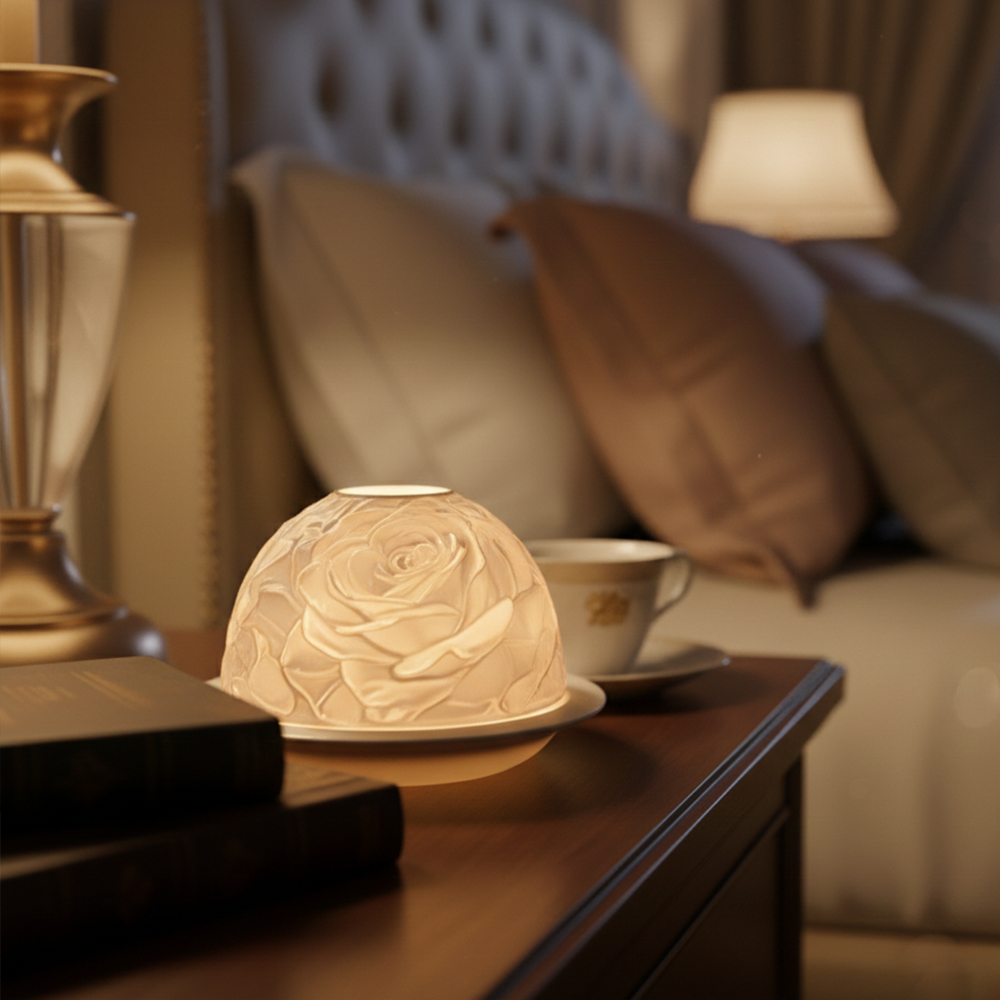 Elegant Rose Porcelain Candle  - Lighting Decor Living Room avis et prix