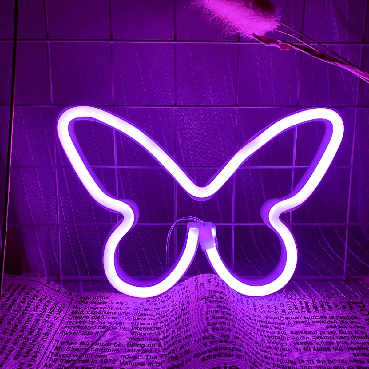 LED butterfly neon lights, USB - Foyer Lighting Wall Decor avis et prix