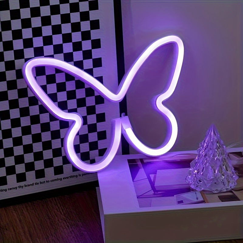 LED butterfly neon lights, USB - Foyer Lighting Wall Decor avis et prix