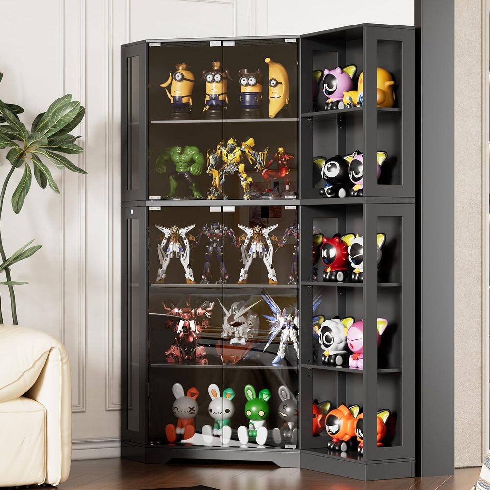 Black Glass Display Cabinet wi - Lighting & Home Decor Studio avis et prix