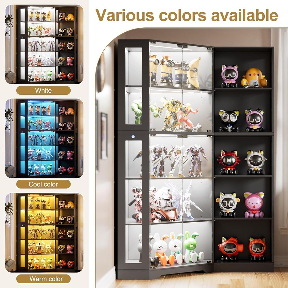 Black Glass Display Cabinet wi - Lighting & Home Decor Studio avis et prix