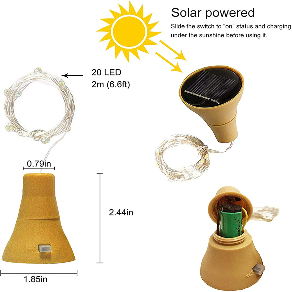 Solar Wine Bottle Lights 20 LE - Decor Lighting Cork avis et prix