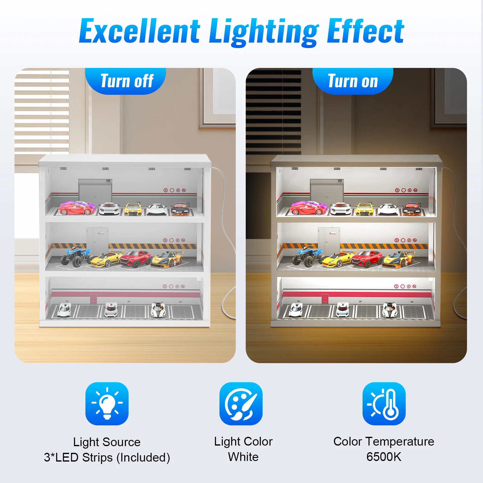 3-Layer Model Car Display Case - Lighting & Home Decor Studio avis et prix