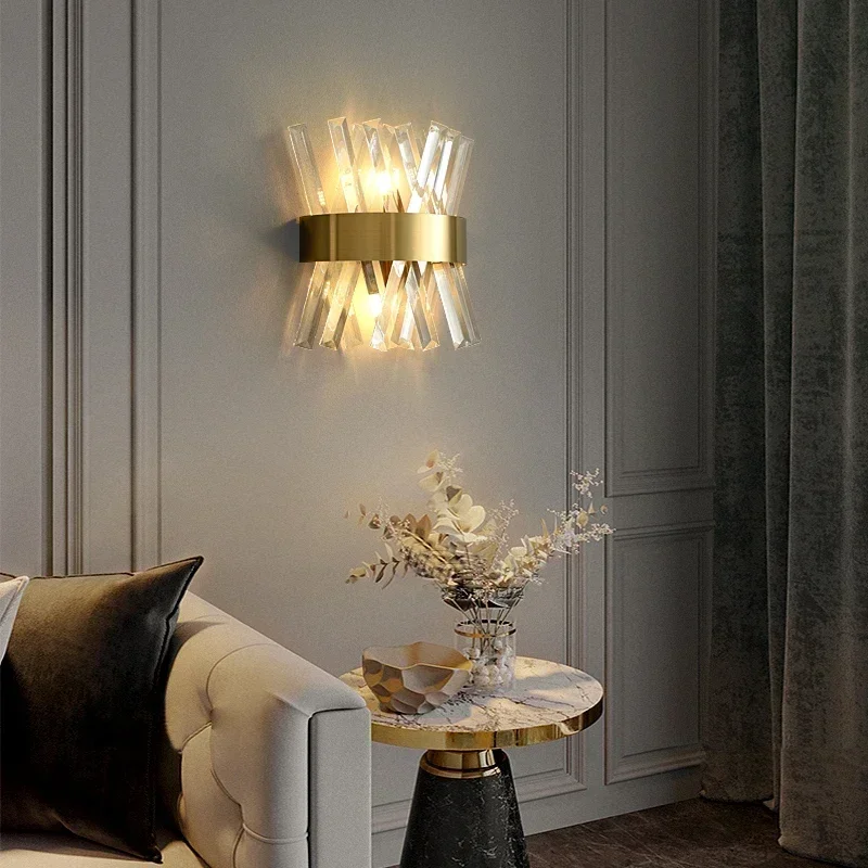LED Luxury Crystal Wall Lamps  - Foyer Lighting Wall Decor avis et prix
