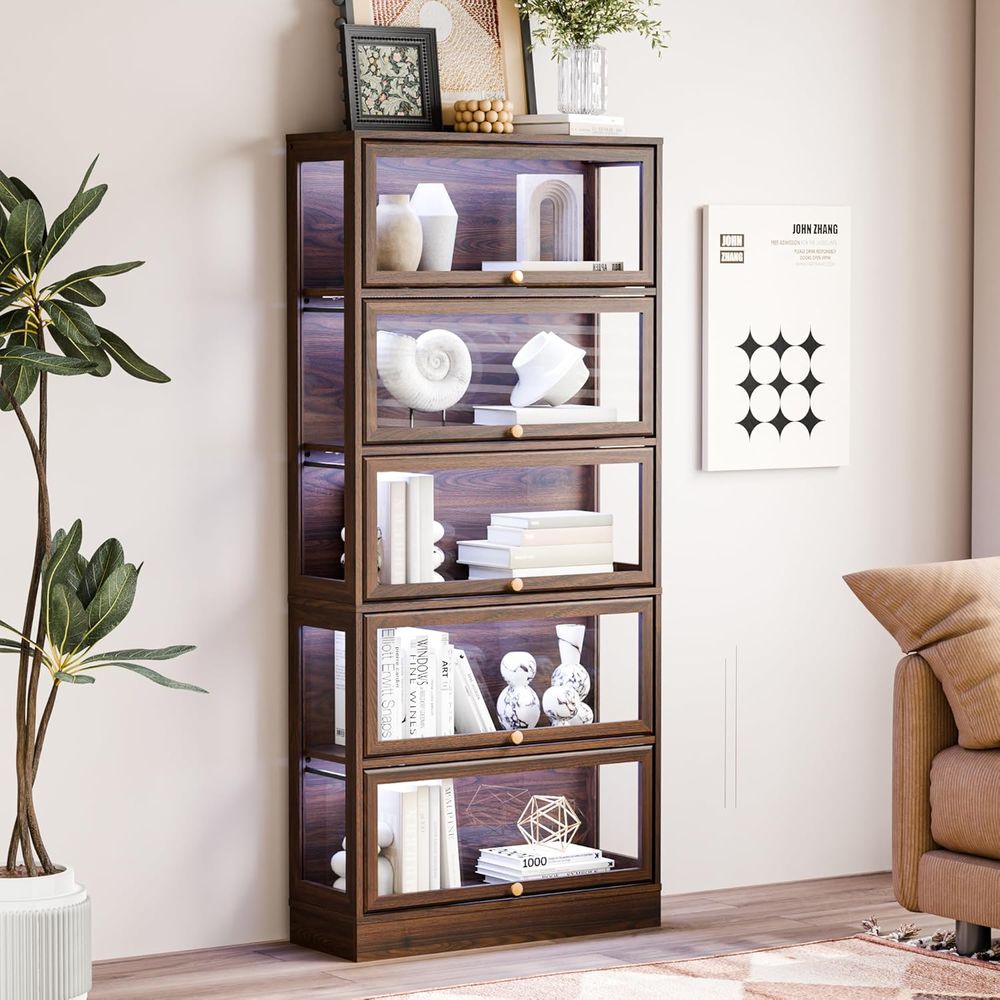 5-Tier Walnut Acrylic Glass Di - Lighting & Home Decor Studio avis et prix