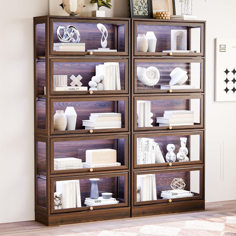 5-Tier Walnut Acrylic Glass Di - Lighting & Home Decor Studio avis et prix