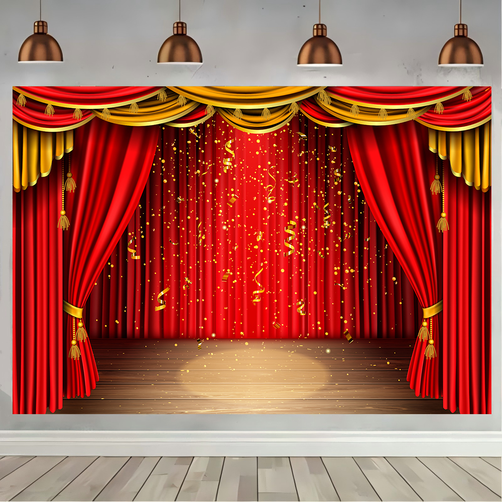 Red Theater Curtain Party Back - Lighting Decor Photos avis et prix
