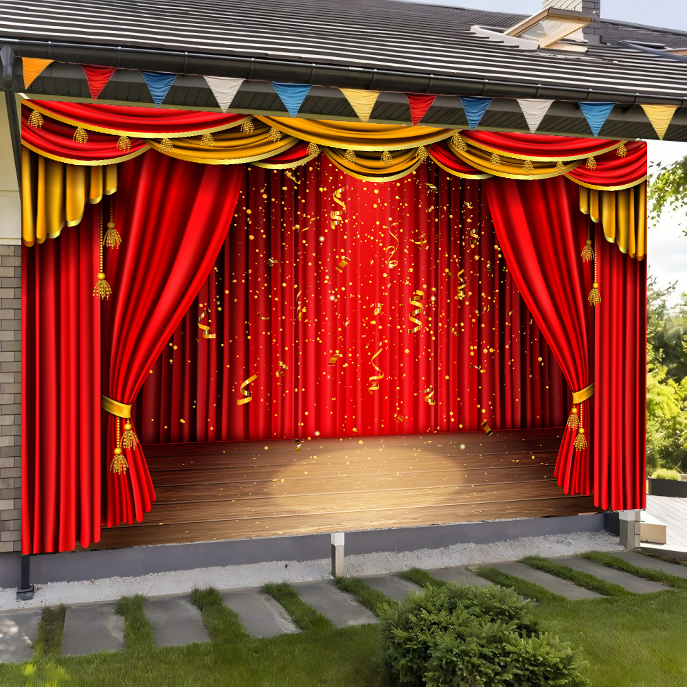Red Theater Curtain Party Back - Lighting Decor Photos avis et prix