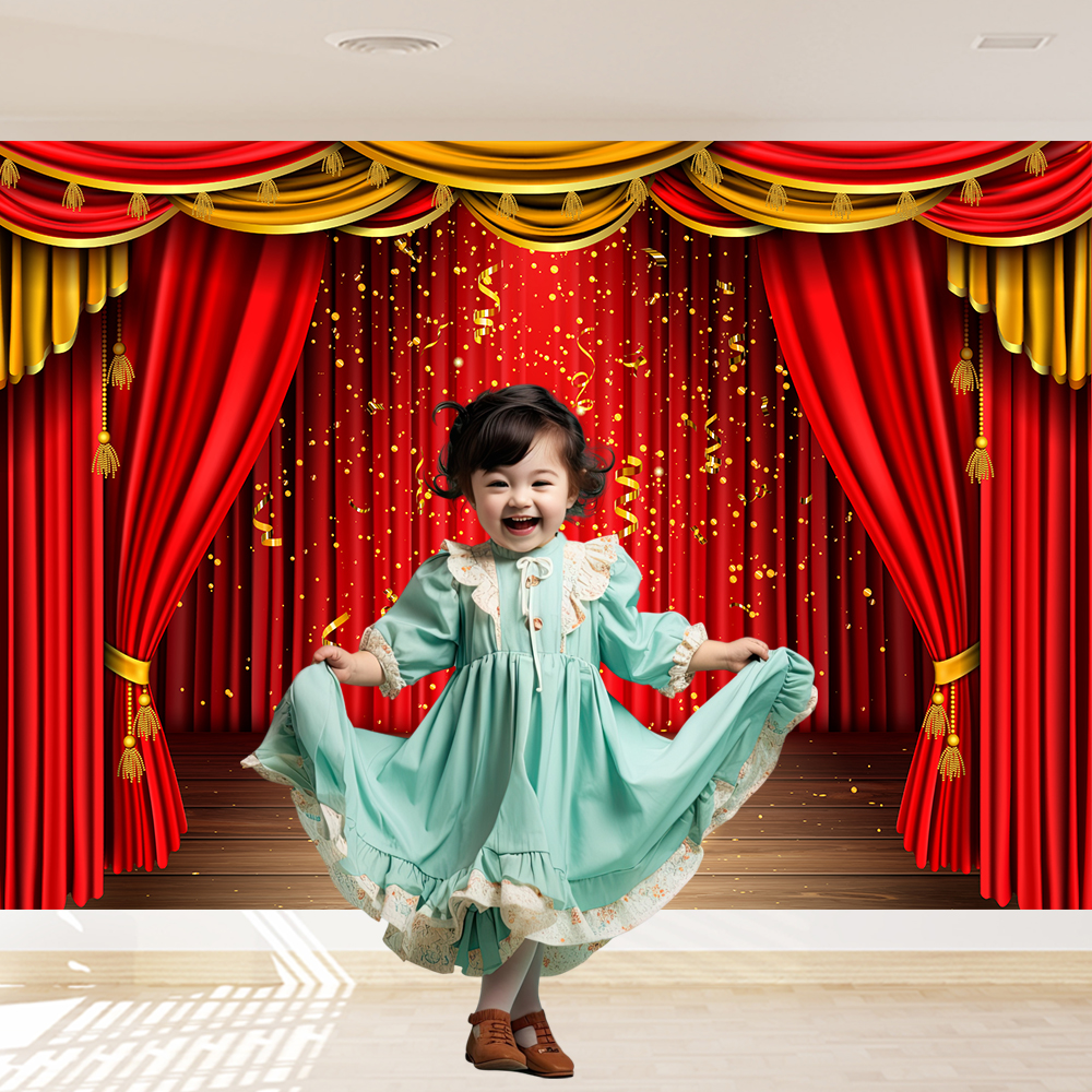 Red Theater Curtain Party Back - Lighting Decor Photos avis et prix