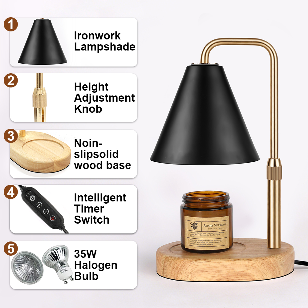 Black Candle Warmer Lamp with  - Lighting Decor Living Room avis et prix