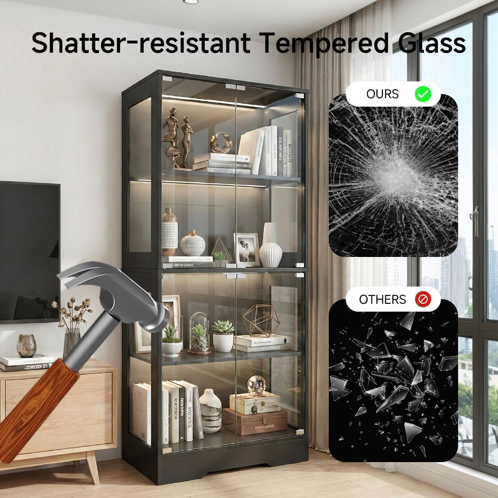 5.5ft Tall 2-Door Glass Displa - Lighting & Home Decor Studio avis et prix