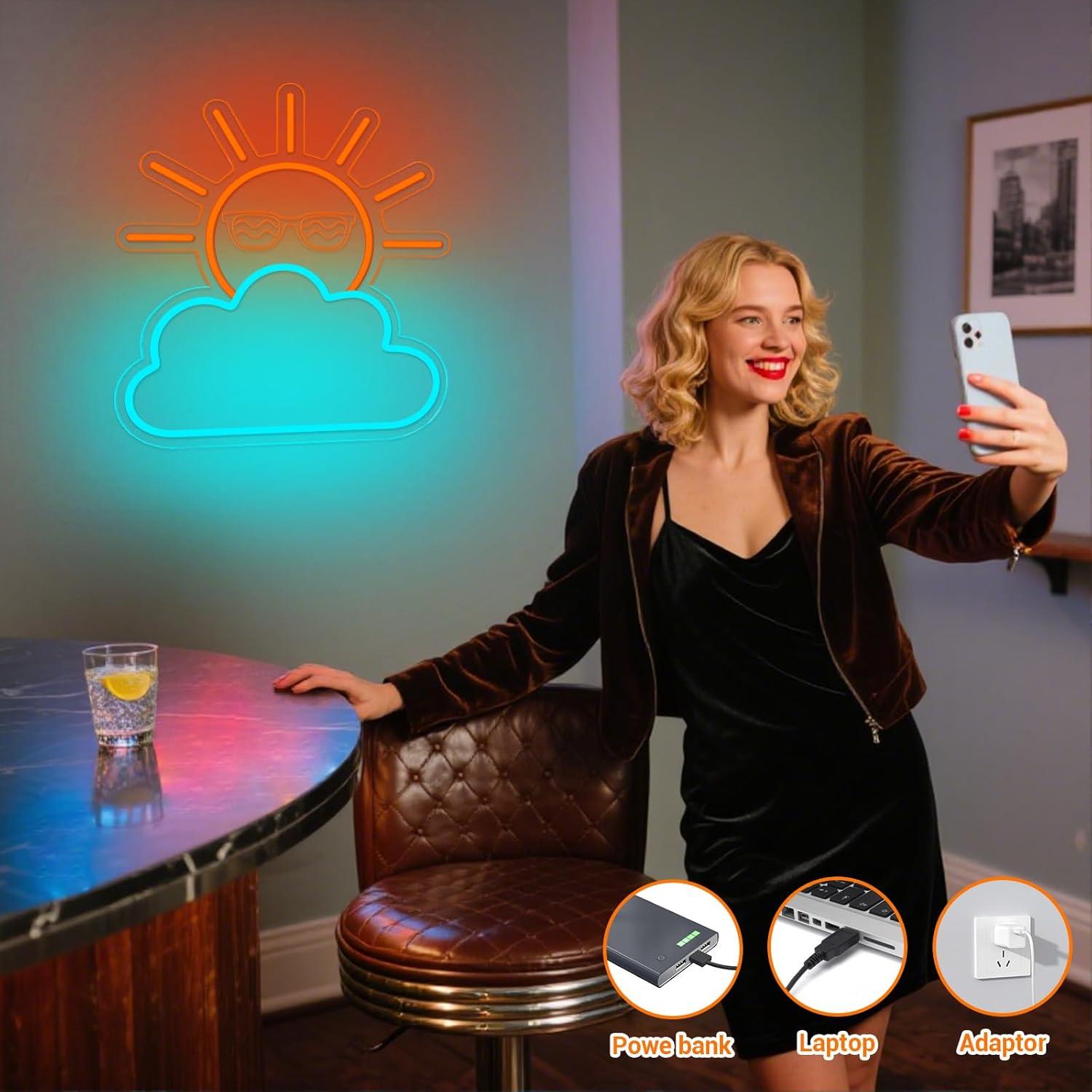 Sunrise Sunset Neon Sign USB P - Lighting Decor Living Room avis et prix