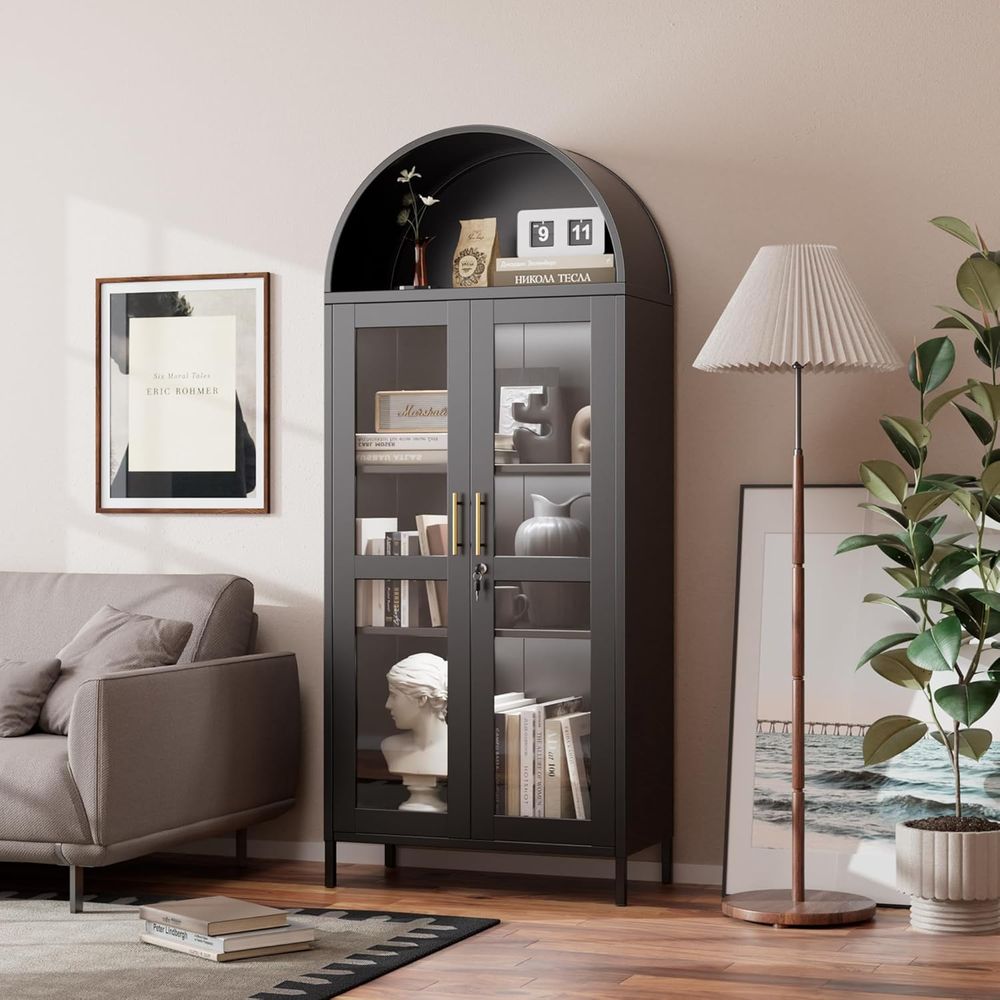 Arched Glass Display Cabinet w - Lighting & Home Decor Studio avis et prix