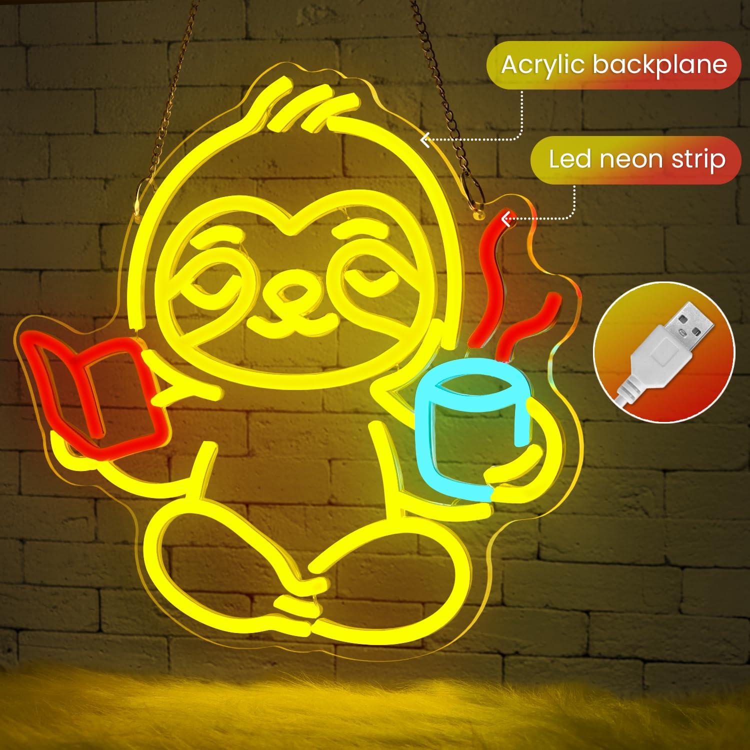 Sloth Neon Sign USB Dimmable L - Lighting Decor Living Room avis et prix
