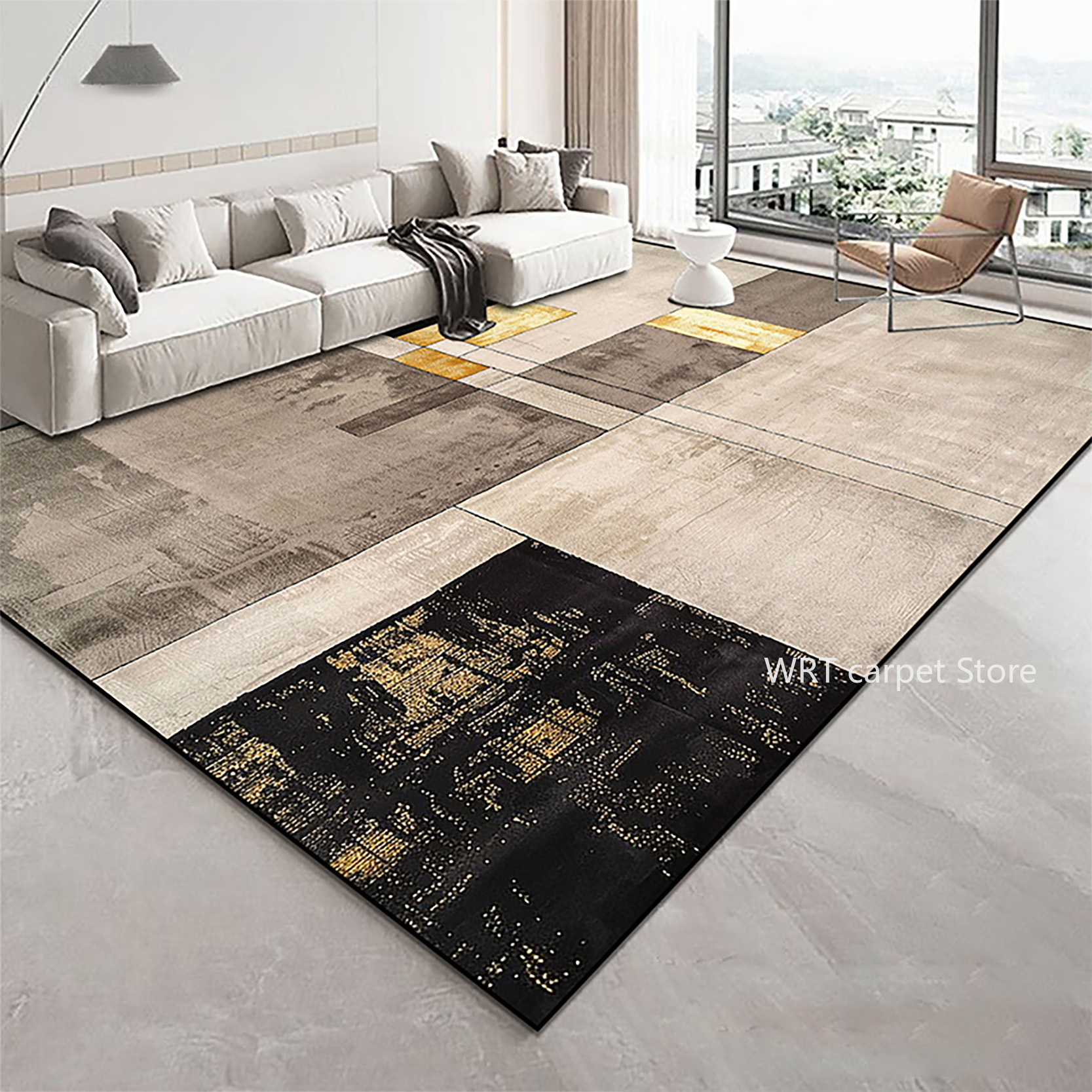 Modern Golden Geometry Carpet  - Home Decor Lighting Wholesale avis et prix