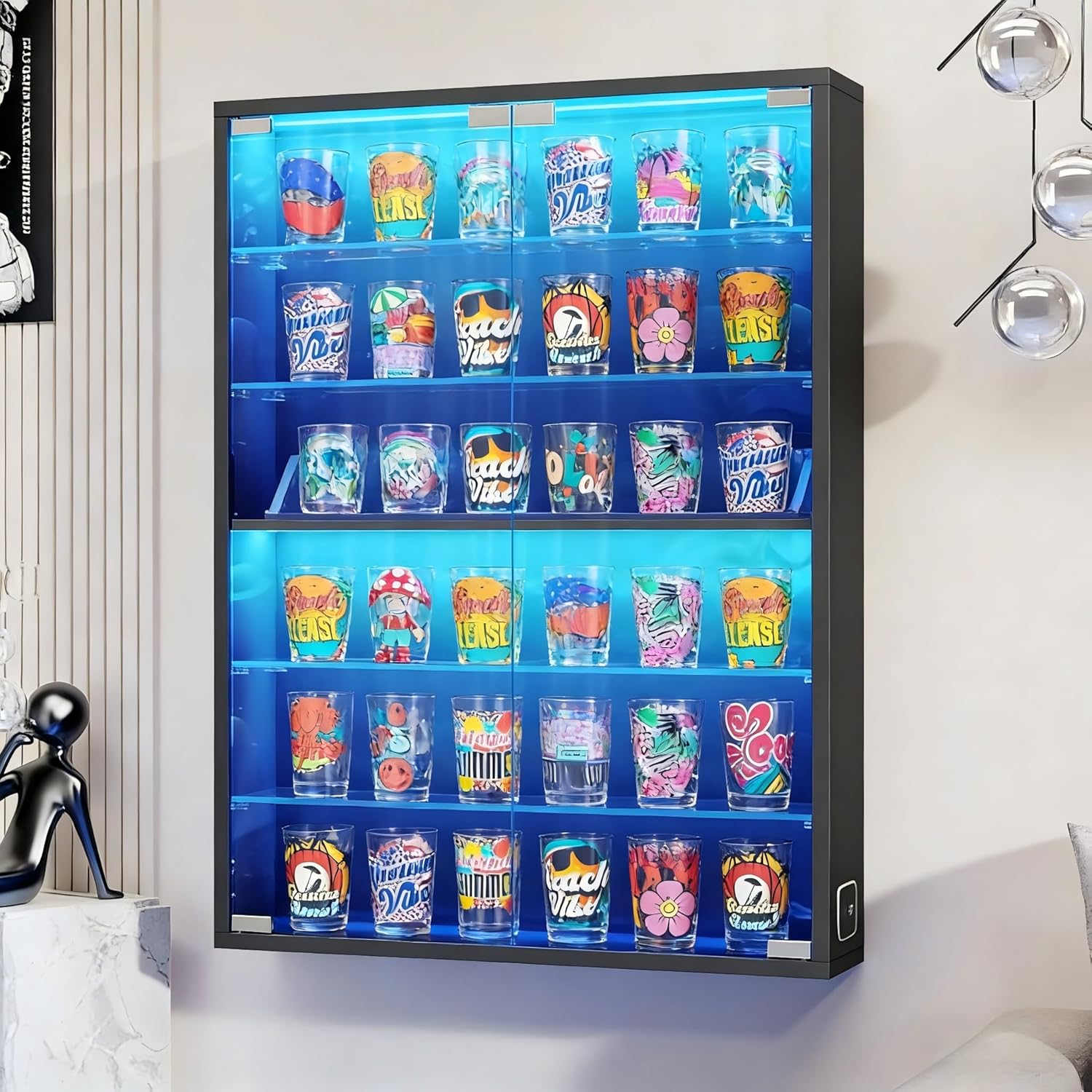 6-Tier Wall Display Case with  - Lighting & Home Decor Studio avis et prix