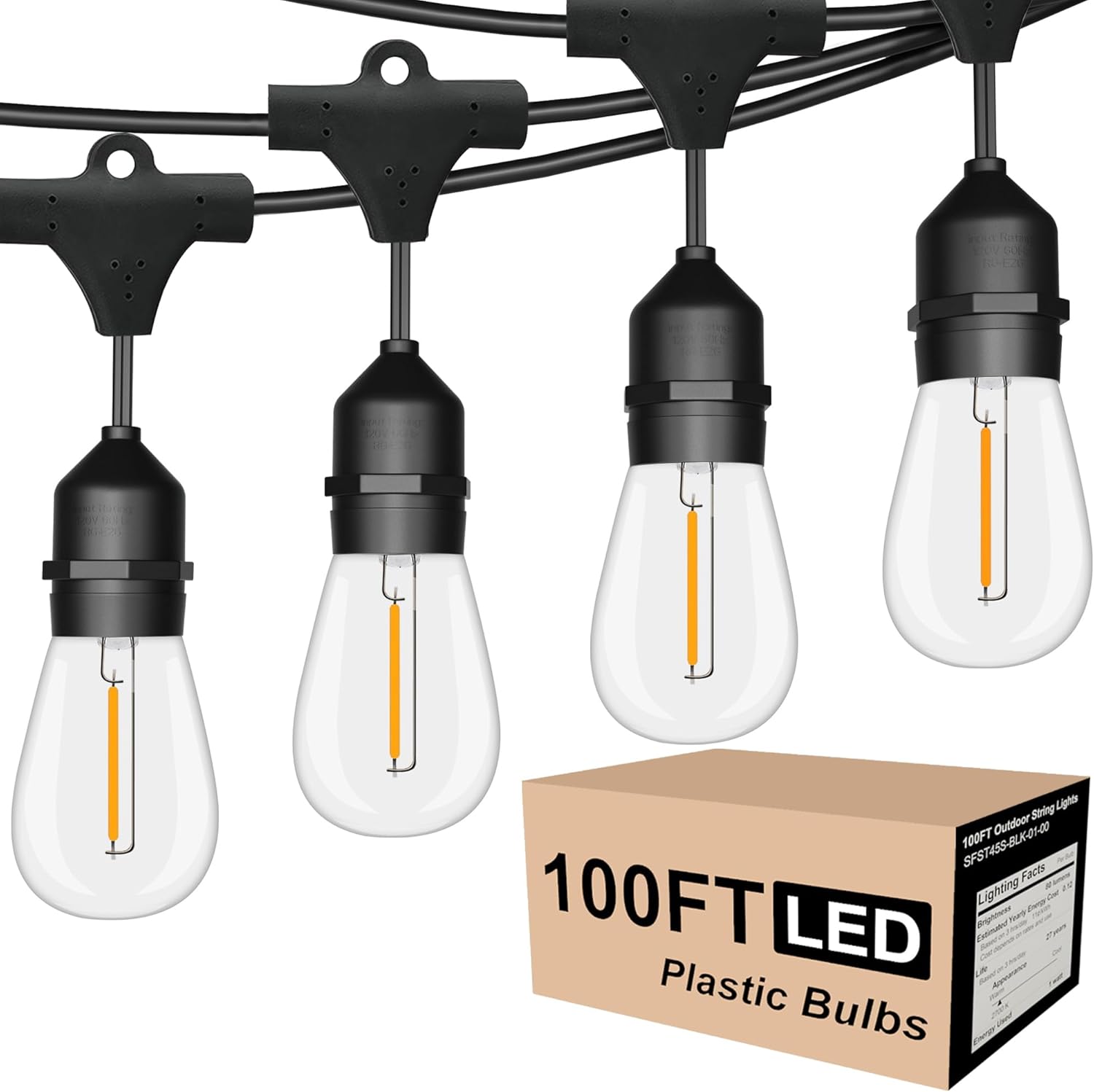 100FT Outdoor String Lights, 3 - String Light Outdoor avis et prix