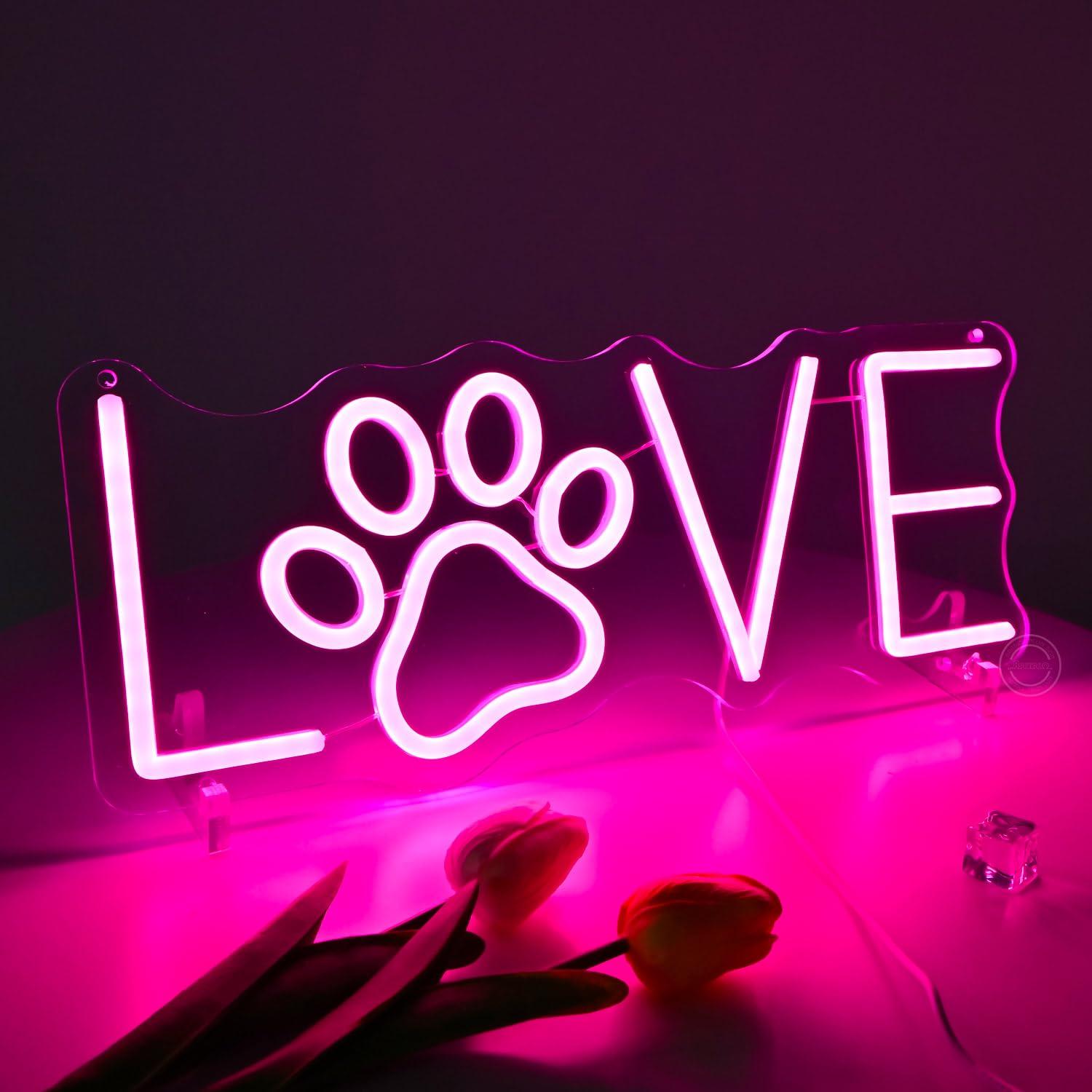 Love Paw Neon Sign USB Dimmabl - Lighting Decor Living Room avis et prix