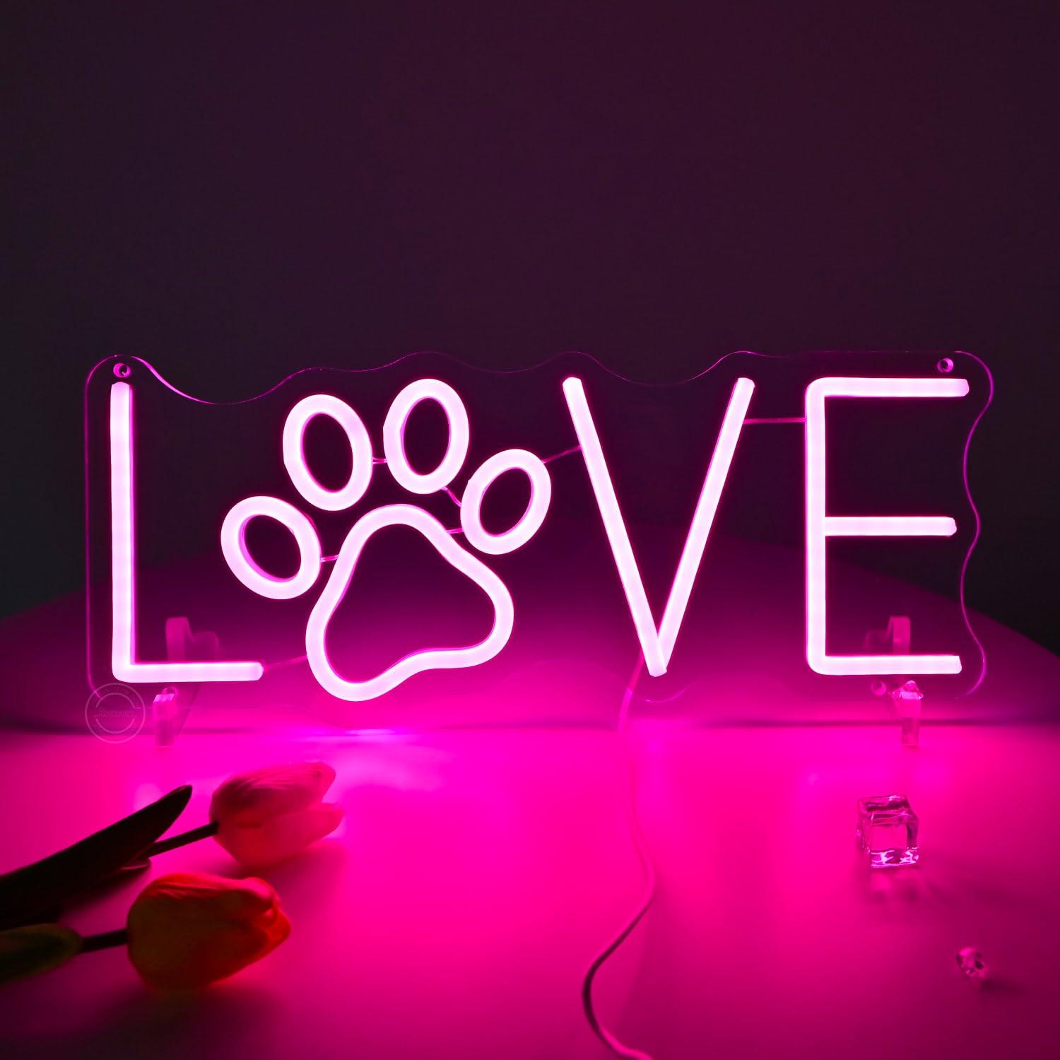 Love Paw Neon Sign USB Dimmabl - Lighting Decor Living Room avis et prix