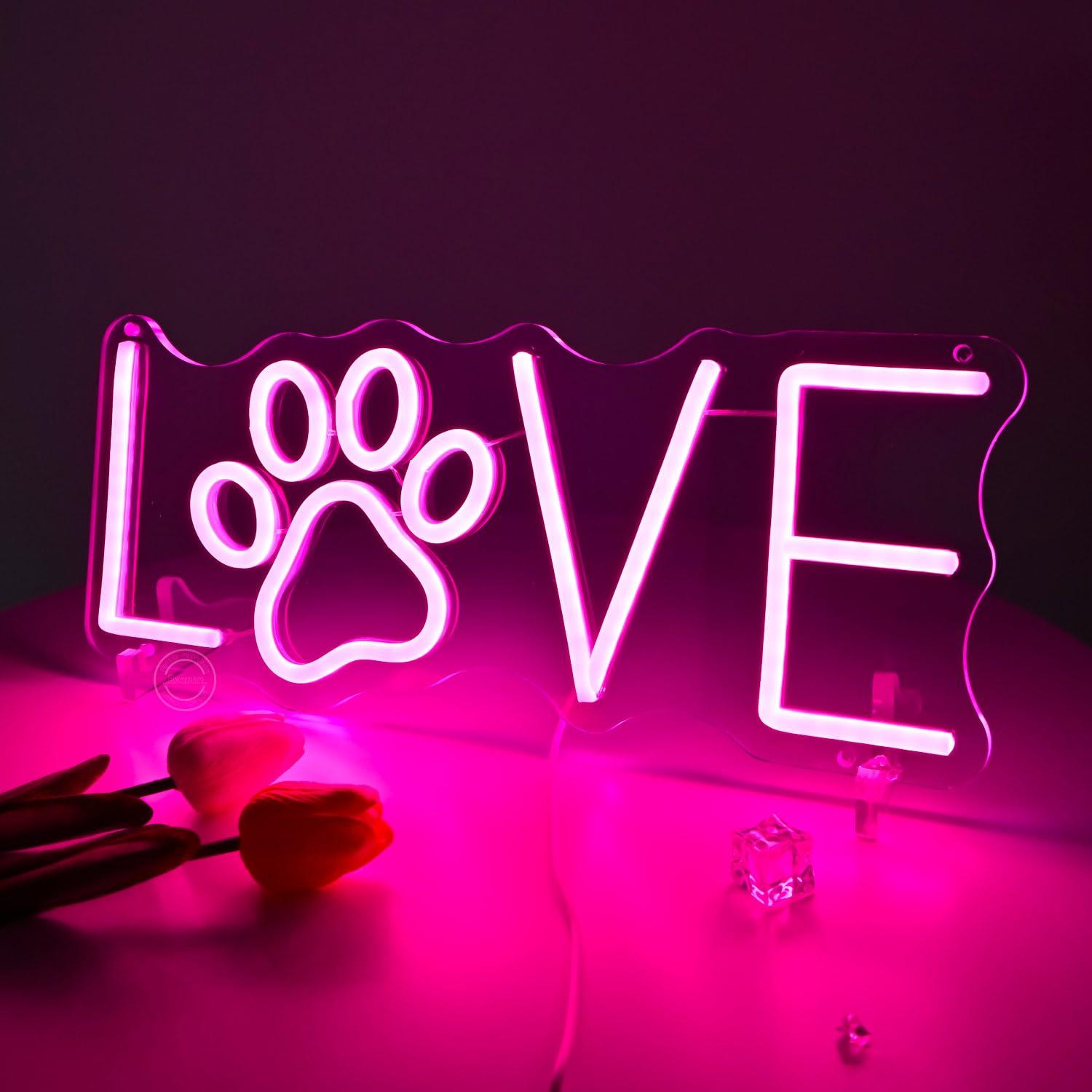 Love Paw Neon Sign USB Dimmabl - Lighting Decor Living Room avis et prix