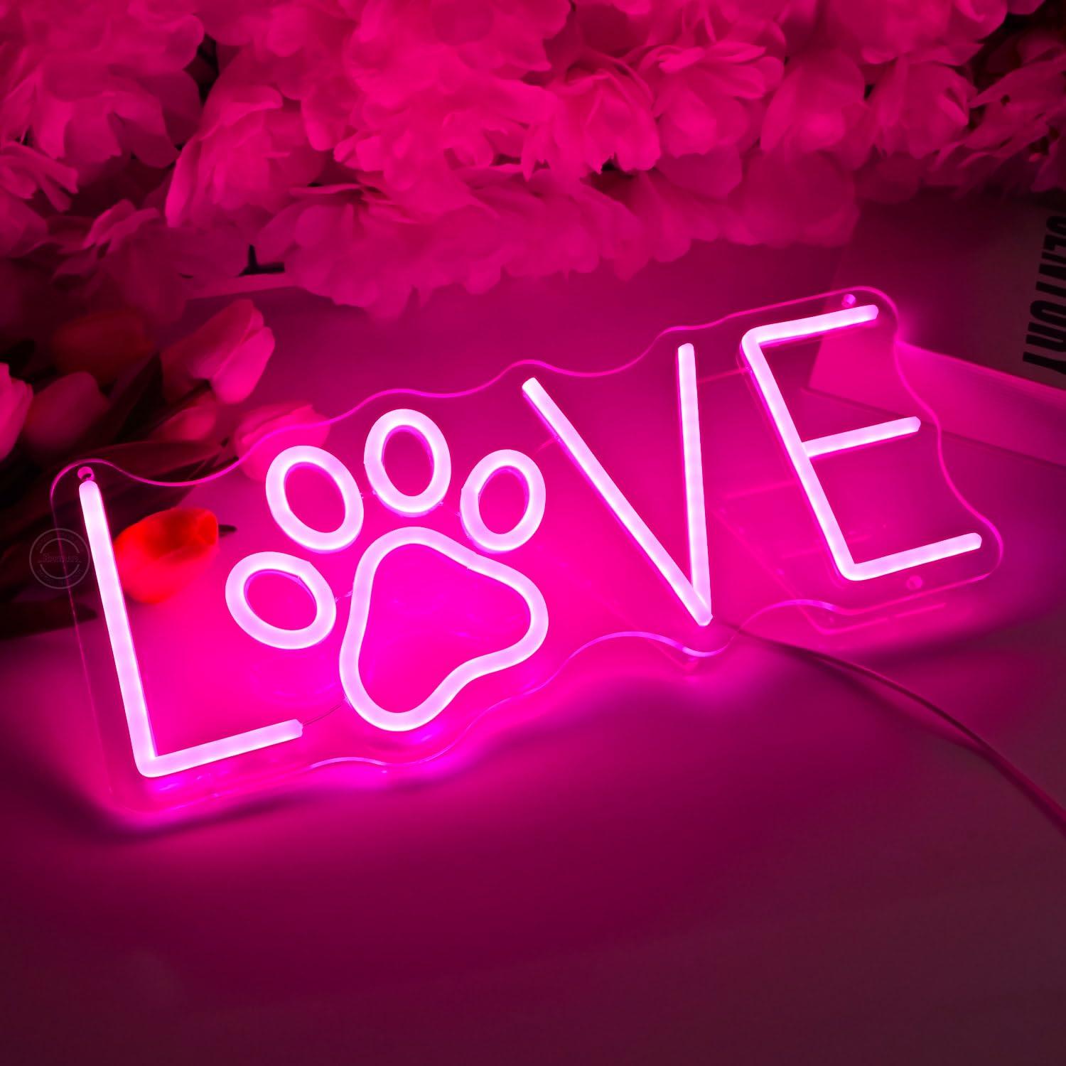 Love Paw Neon Sign USB Dimmabl - Lighting Decor Living Room avis et prix