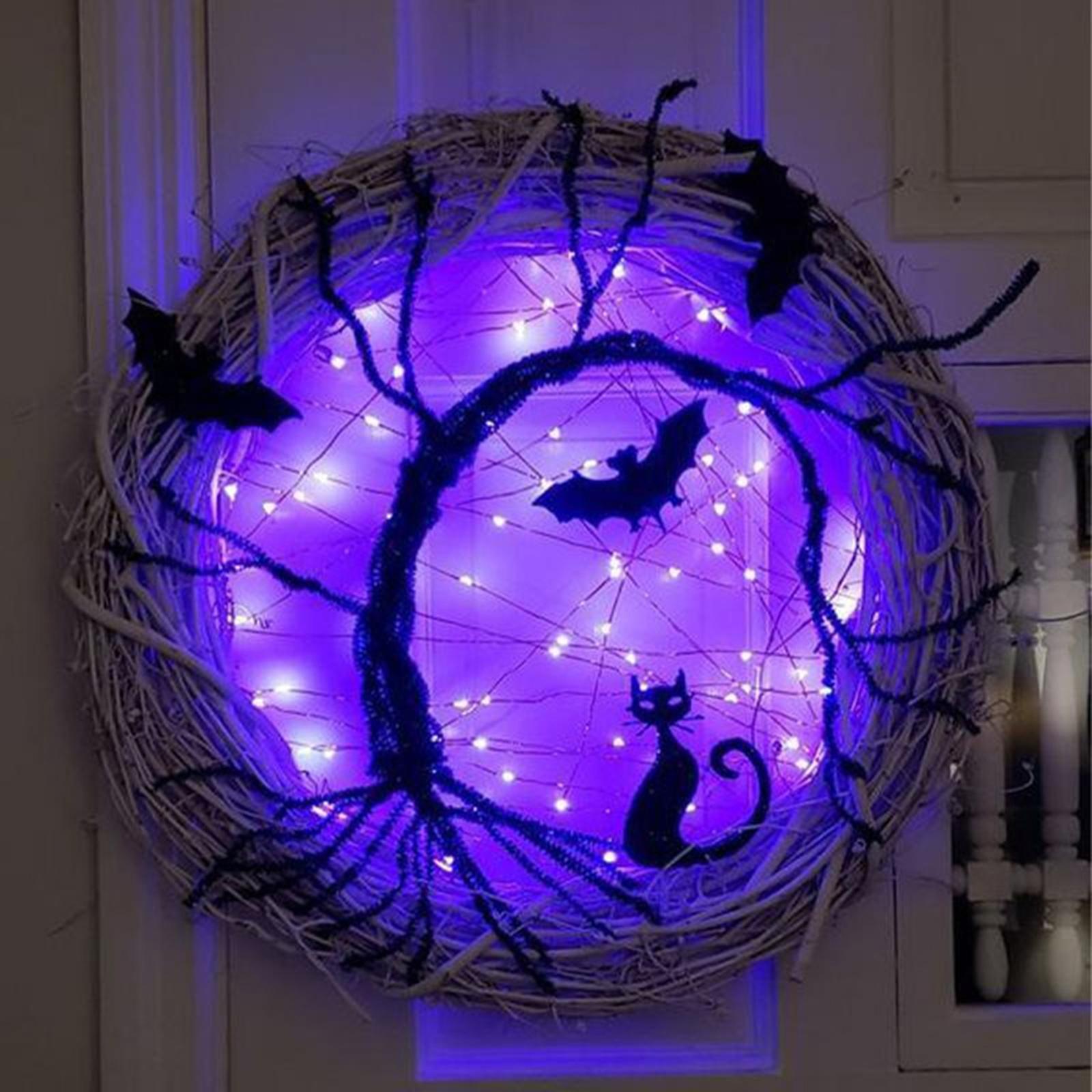 Halloween Wreath Lighted Wreat - Lighting Decor Photos avis et prix
