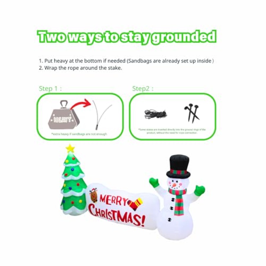 10FT Inflatable Snowman with T - Lighting Tree Decor avis et prix