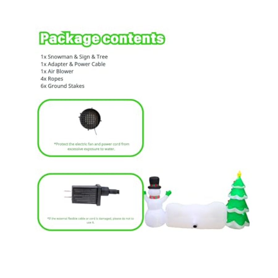 10FT Inflatable Snowman with T - Lighting Tree Decor avis et prix