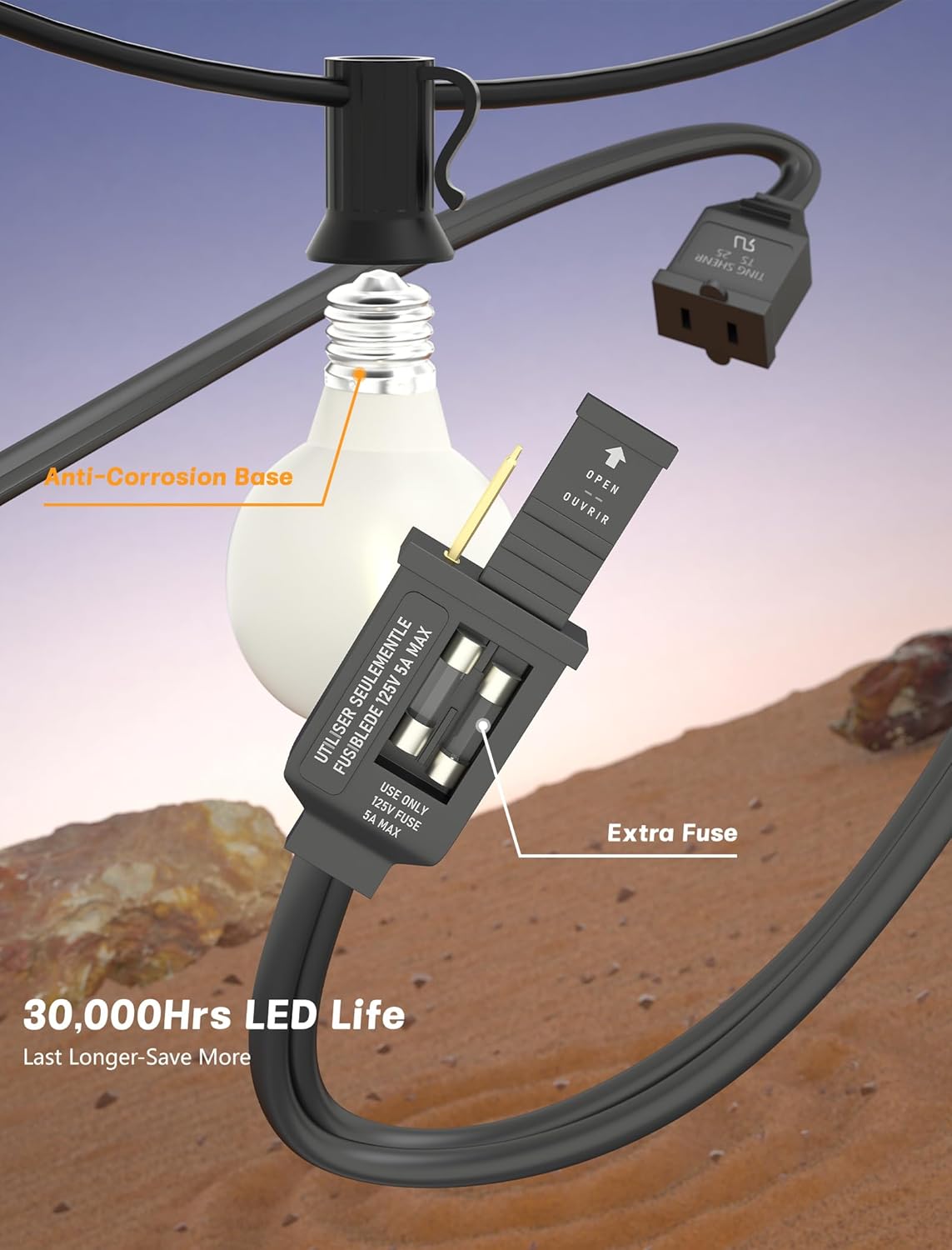 50FT Outdoor String Lights wit - String Light Outdoor avis et prix