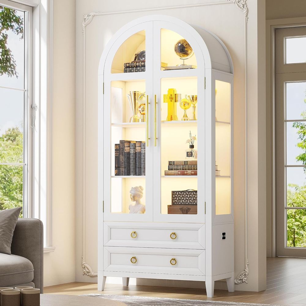 71 White Arched Glass Door Dis - Lighting & Home Decor Studio avis et prix