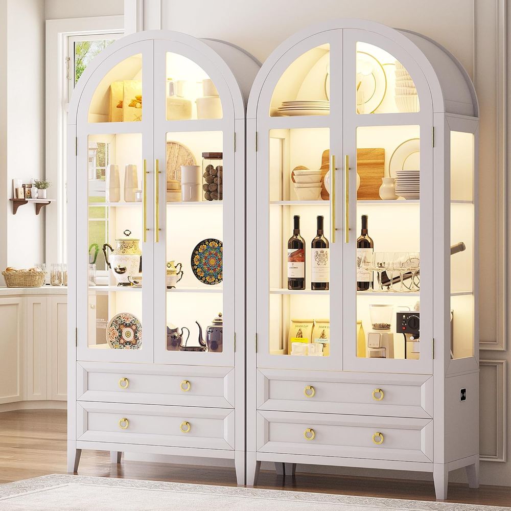 71 White Arched Glass Door Dis - Lighting & Home Decor Studio avis et prix