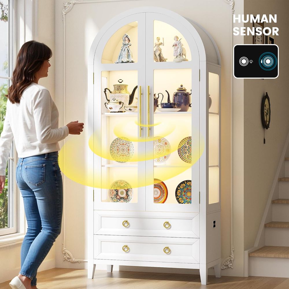 71 White Arched Glass Door Dis - Lighting & Home Decor Studio avis et prix